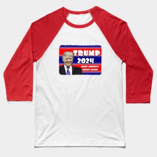 Cartoon TRUMP 2024 MAKE AMERICA GREAT AGAIN Baseball T-Shirt